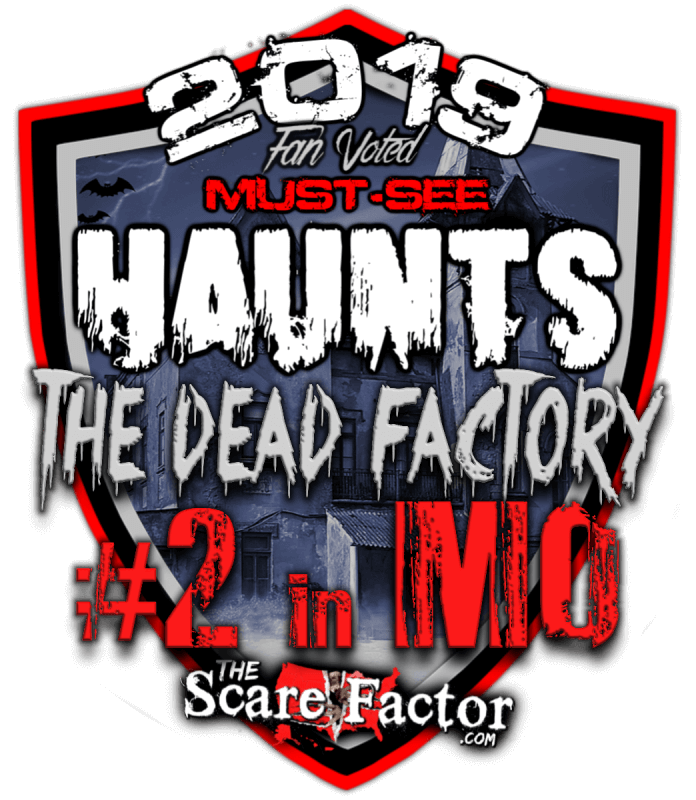 Dead Factory haunted house ranked #2 haunted attraction in Missouri.